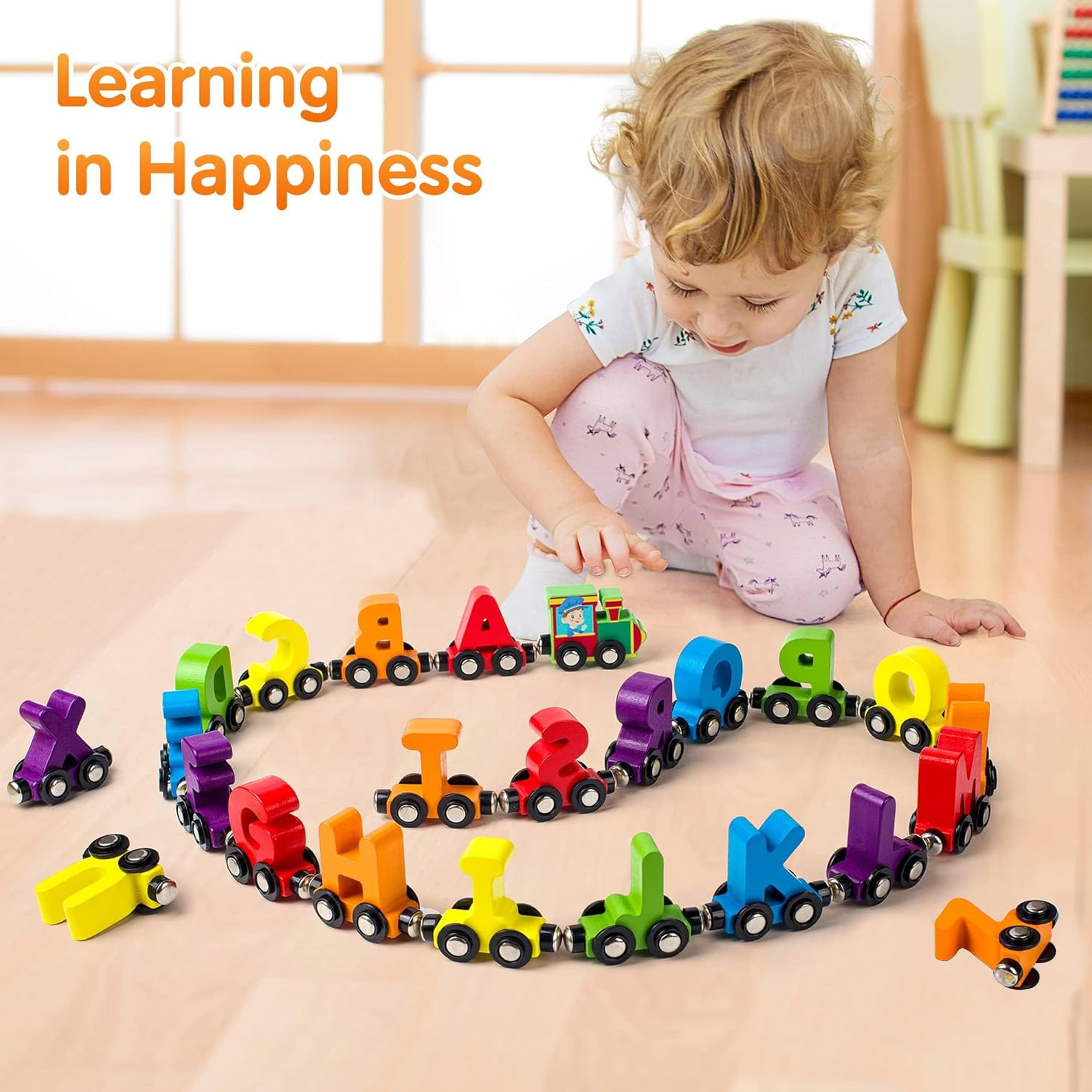 Miniatura 6 de Tren Magnético Letras De Madera Infantil